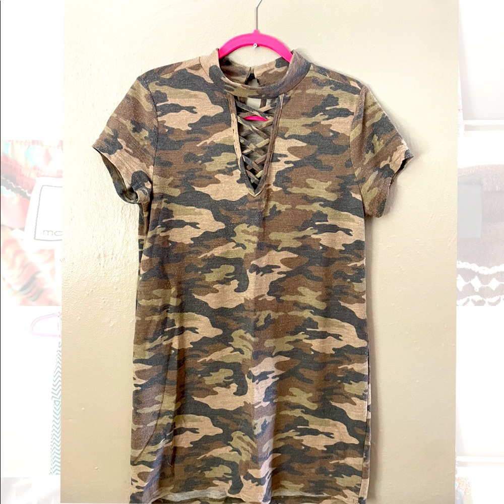 Camo VNeck dress